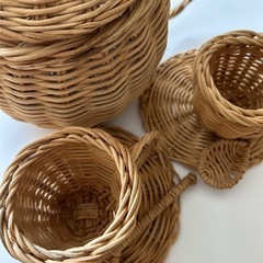 ラタン製 おままごとティーセットの画像