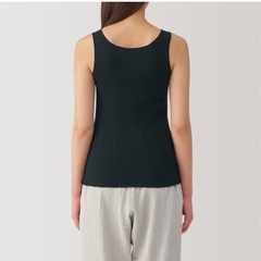 無印　リブブラタンクトップ　アイボリーの画像