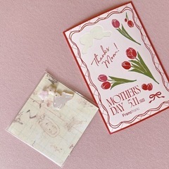 うさぎとお花のピーズモチーフとFrancfrancシール