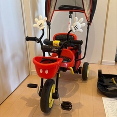 ミッキー三輪車 ディズニーピュアライド ミッキー ハンドル付き 子供三輪車