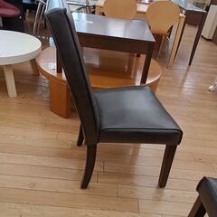 ★ジモティ割あり★  ダイニングチェア ダークブラウン H100×D52×W51 クリーニング済み TK5307の画像