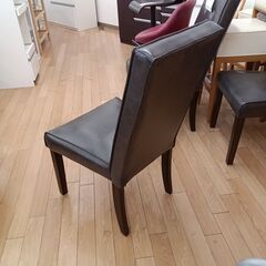 ★ジモティ割あり★  ダイニングチェア ダークブラウン H100×D52×W51 クリーニング済み TK5307の画像