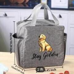 Stay Golden ♦犬イラスト ♦保冷バッグ♦ 2色♦黑の画像