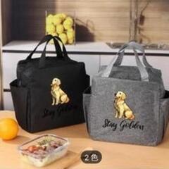 Stay Golden ♦犬イラスト ♦保冷バッグ♦ 2色♦黑の画像