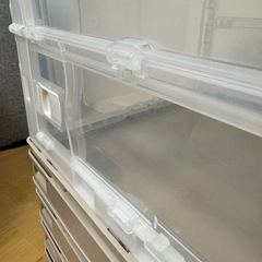 【まとめてお譲り】【約25,000円相当】【3方向から取り出せる】リス CB-51NRL 折りたたみコンテナ 両扉 50L ベージュ 本体 フタの画像