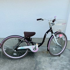 子供用自転車　茶色　ブラウン　ヘルメット　キッズプロテクター付き