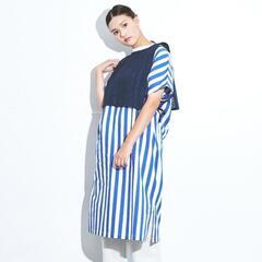 新品未使用！プレッピーストライプレース衿付きワンピースの画像