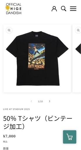 Official髭男dism 50% ビンテージ加工Tシャツオマケ付き (K