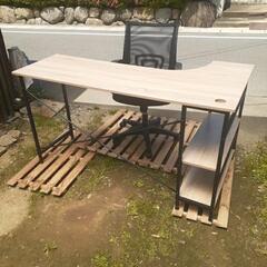【美品】パソコンデスク L字デスク デスクチェアー付き