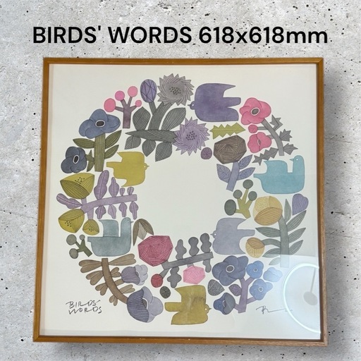 BIRDS' WORDS バーズワーズ アートポスター 額装済 618mm