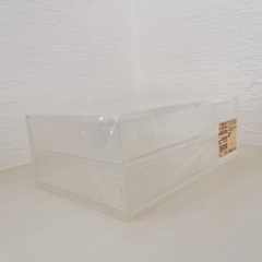 新品☆無印良品 重なるアクリルケース２段フタ付引出・大 クリアの画像
