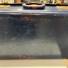 ☆値下げ☆O2505-562 ヴィンテージ キャリーバック ブルー 鍵なし キズ汚れ有りの画像