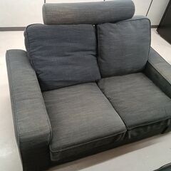 ★ジモティ割あり★  ソファー2人用 ネイビー W133×D85...