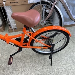 未使用品（開封済み） 折り畳み式自転車 オレンジ