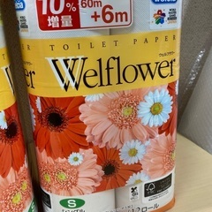値下げ‼ 1パック225円◆４パック（1パック 12ロール入）シングル トイレットロールペーパー ウエルフラワーの画像
