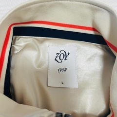 ZOY Lサイズ ライトベージュ×ピンク　ジップアップジャケット の画像