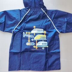 （相談中）レインコート  サイズ90　サンリオ　SHINKANSEN  新幹線　青色の画像