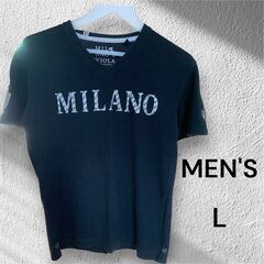 MILANO VIOLA メンズ VネックTシャツ Lサイズ ロ...
