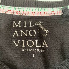 MILANO VIOLA メンズ VネックTシャツ Lサイズ ロゴ刺繍入りの画像