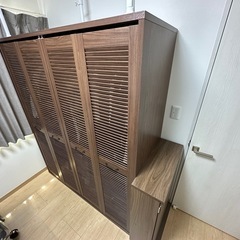あげます　ワードローブ クローゼット ルーバー 折れ戸クローゼット クローゼット 幅150cmの画像