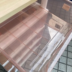 衣装ケース 4段 木製天板　ピンクの画像