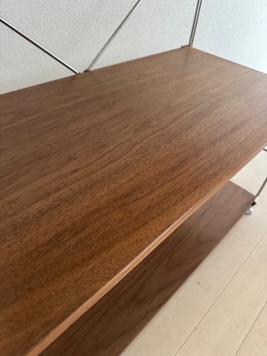 無印良品　ステンレスユニットシェルフ　ウォールナット材棚セット　ワイド　小