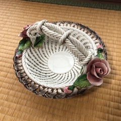花籠風陶器小物入れ　イタリア製？？
