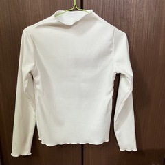 【未使用品】Sサイズ 裏起毛 長袖ニット リブ タートルネック ホワイトの画像