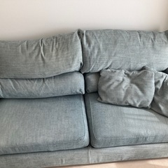 【ゆったり2人掛け】淡いブルーグレーの北欧風ソファ🛋✨