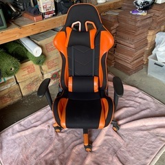 リクライニング ゲーミングチェア オレンジブラック