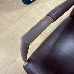 ソファ　2人掛け　本革　リビング　汚れありの画像
