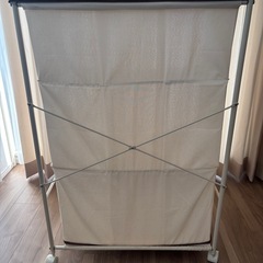 【お譲り先決定】ラック　シェルフ 3段 3列 キャスター付き タオル収納　棚　バッグ収納　不織布　軽量　　の画像