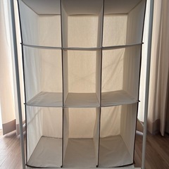 【お譲り先決定】ラック　シェルフ 3段 3列 キャスター付き タオル収納　棚　バッグ収納　不織布　軽量　　の画像