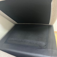 グレー ファブリック カウチソファ マジックテープ付き の画像
