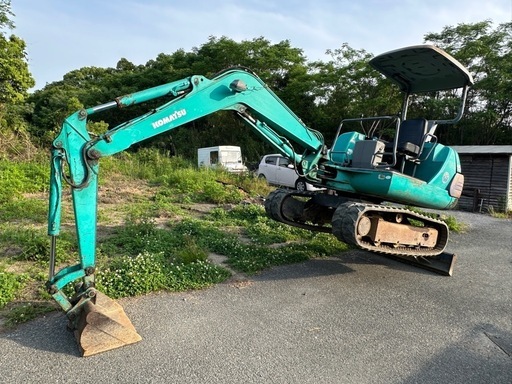 0.1ユンボ　コマツ　PC15-3  ゴムキャタ　平バケ