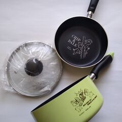 チップ&デール　鍋・フライパン・ガラス蓋の３点セット 18㎝