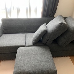 6月下旬まで ニトリ3人掛けソファ✩*⋆チャコールグレーL字型可