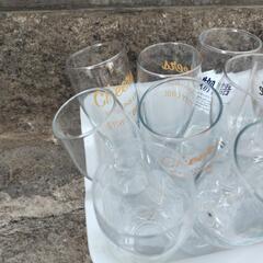 中古グラス　ビールグラスなど　かご付きの画像