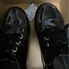 【Honeys】ブラック厚底ヒールマニッシュシューズ　Lサイズ