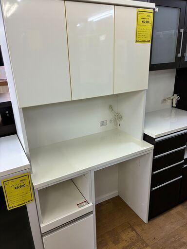 【ジャングルジャングル深井店】★食器棚JOIN-T-100 MOISS 白 ホワイト キッチン家具 家具 クリーニング済 堺市 深井 【FU2328】