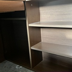 ☆値下げ☆A2505-585 ナフコ 学習机 イスセット バラ売り不可 3分割 キズ・汚れあり 中古の画像