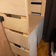 天井突っ張り棚 兼 デスク ラブリコ使用　幅90cm奥行45cmの画像