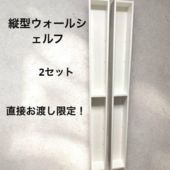 【縦型ウォールシェルフ 】本棚　タワーシェルフ　2台セット　棚板12枚
