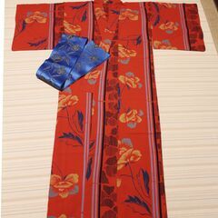 "仕立て品"の浴衣(帯付き)② 赤色系