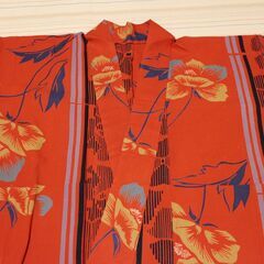 "仕立て品"の浴衣(帯付き)② 赤色系の画像