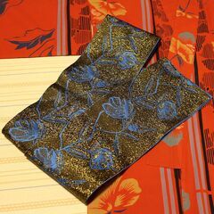 "仕立て品"の浴衣(帯付き)② 赤色系の画像