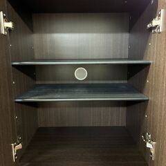 【ジャングルジャングル深井店】★ニトリ ミラー付シューズボックス 茶 ブラウン 鏡付 下駄箱  クリーニング済 家具 堺市 深井 【FU2335】の画像