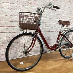  【大人用】整備済中古自転車 ブリヂストン 軽いアルミフレーム 26型カルーサ 赤色 <自転車のオオムラ 静岡店>の画像