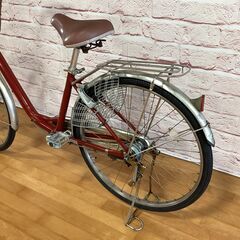  【大人用】整備済中古自転車 ブリヂストン 軽いアルミフレーム 26型カルーサ 赤色 <自転車のオオムラ 静岡店>の画像