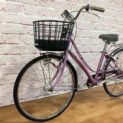 【大人用】整備済中古自転車 ブリヂストン 26型ロココ ピンク色 <自転車のオオムラ 静岡店>の画像